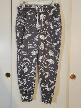 Tom and Jerry Graphic Lounge Joggers - Charcoal & White